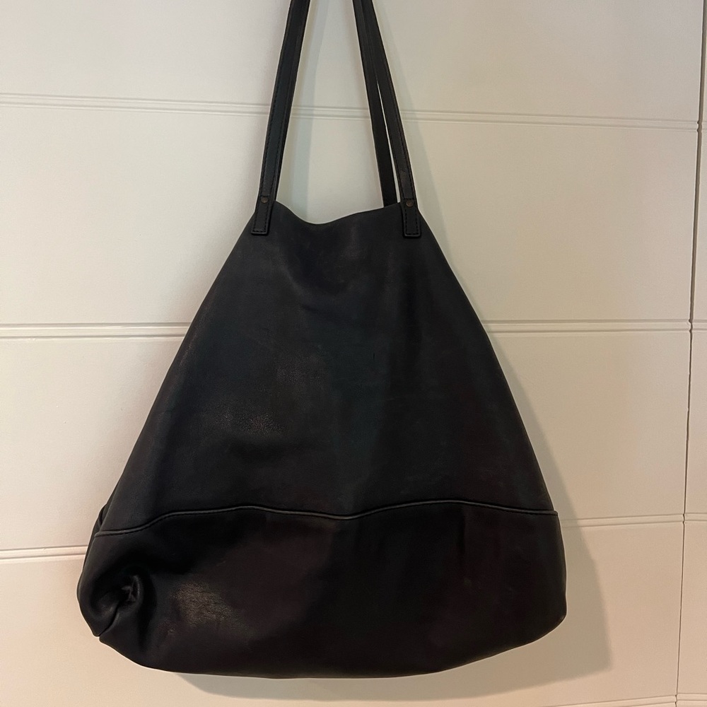 Large navy blue tote bag perfect for work or travel